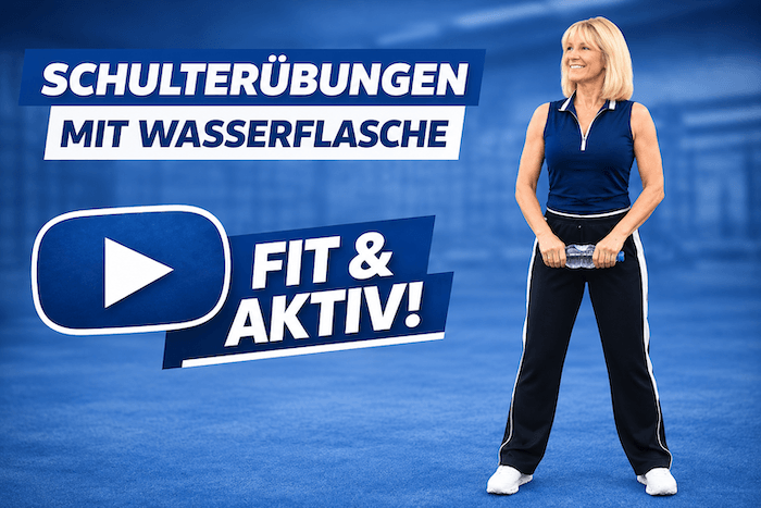 Schulterübungen mit Wasserflasche